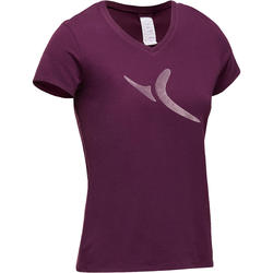 T-Shirt manches courtes Gym & Pilates femme bordeaux
