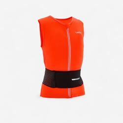 Colete de Proteção Dorsal de Snowboard e Ski DBCK 100 Criança Laranja