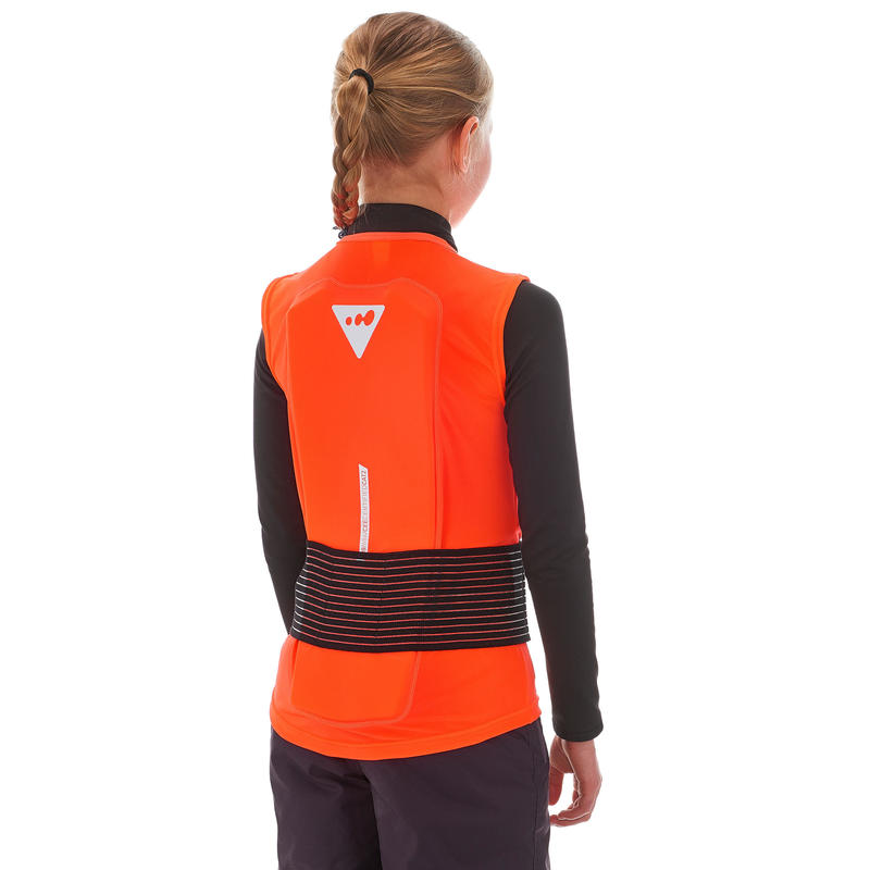 Junior Ski and Snowboard Back Protector Vest DBCK 100 Orange Decathlon