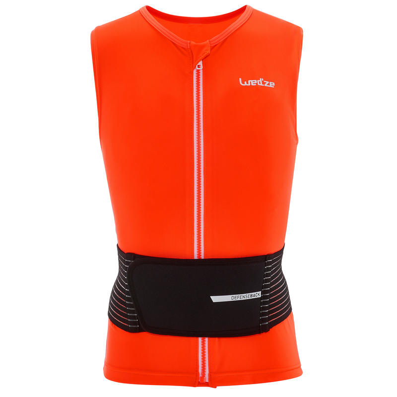 Junior Ski and Snowboard Back Protector Vest DBCK 100 Orange Decathlon
