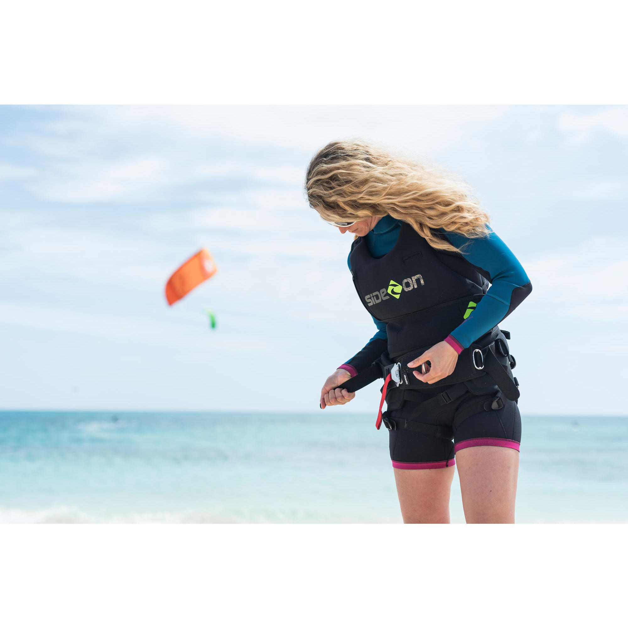 Gilet Kitesurf Noir Vert SIDE ON Decathlon