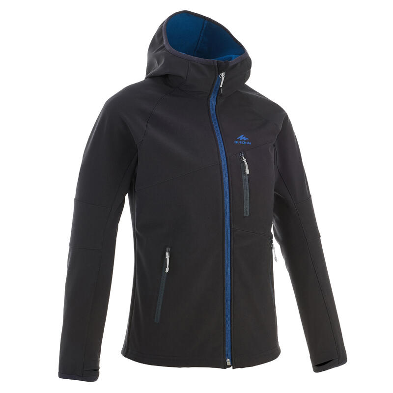 VESTE SOFTSHELL RANDONNEE - MH550 noire - ENFANT 7-15 ANS