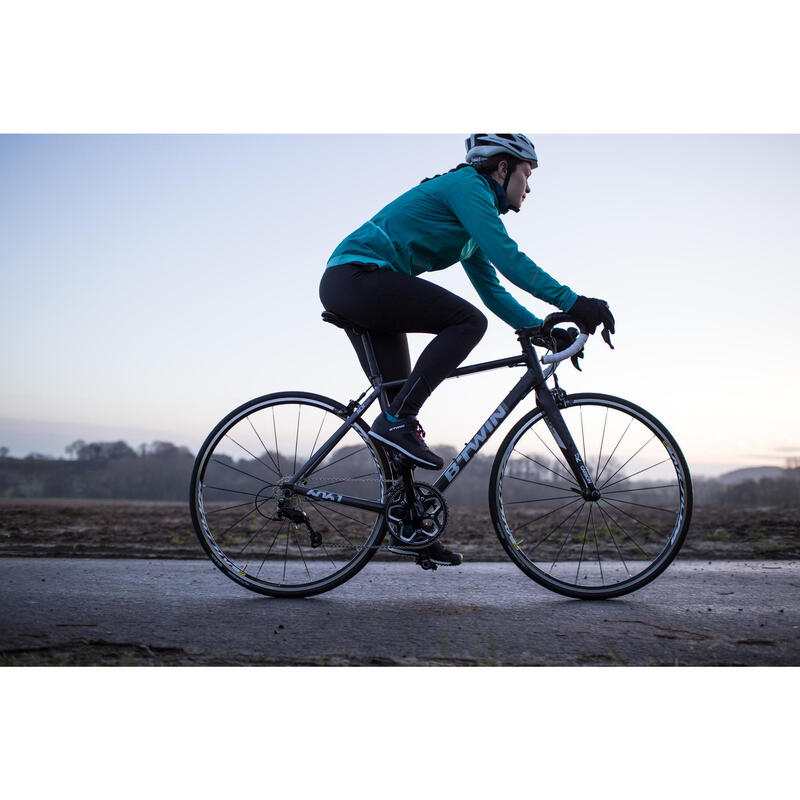 Női kerékpáros nadrág, 500-as, országúti túrakerékpározáshoz, fekete