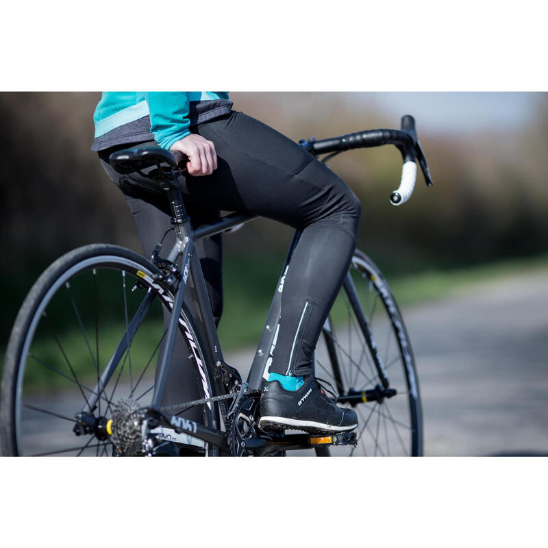 CULOTTE LARGO CICLISMO SIN TIRANTES MUJER TRIBAN RC500 NEGRO