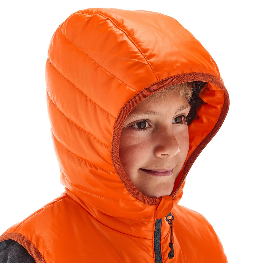 Hike 500 Boys' Padded Hiking Gilet - Orange