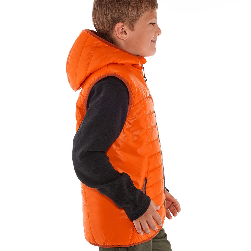 Hike 500 Boys' Padded Hiking Gilet - Orange