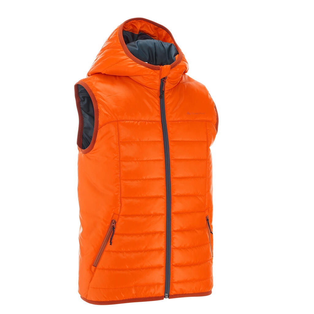 Hike 500 Boys' Padded Hiking Gilet - Orange