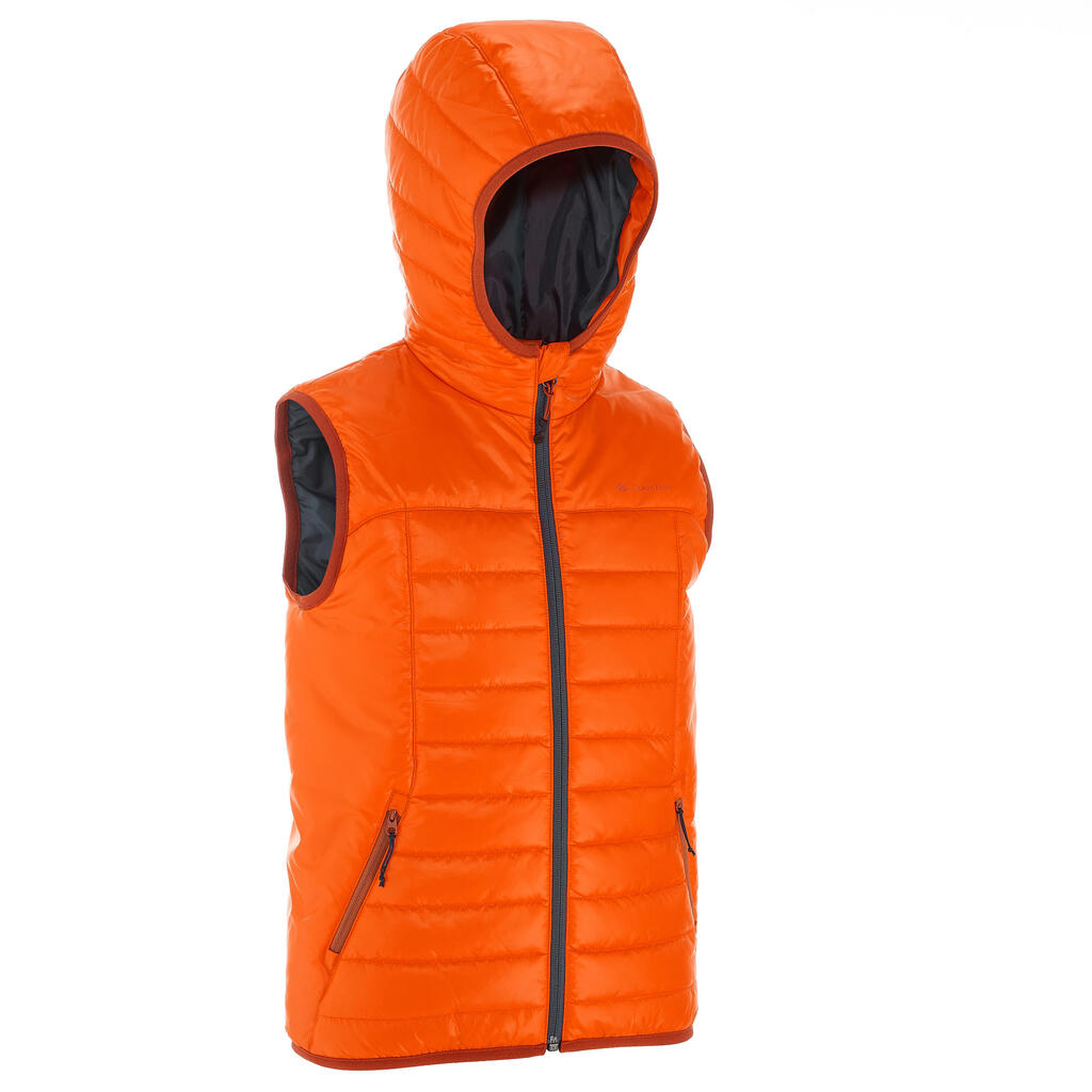 Hike 500 Boys' Padded Hiking Gilet - Orange