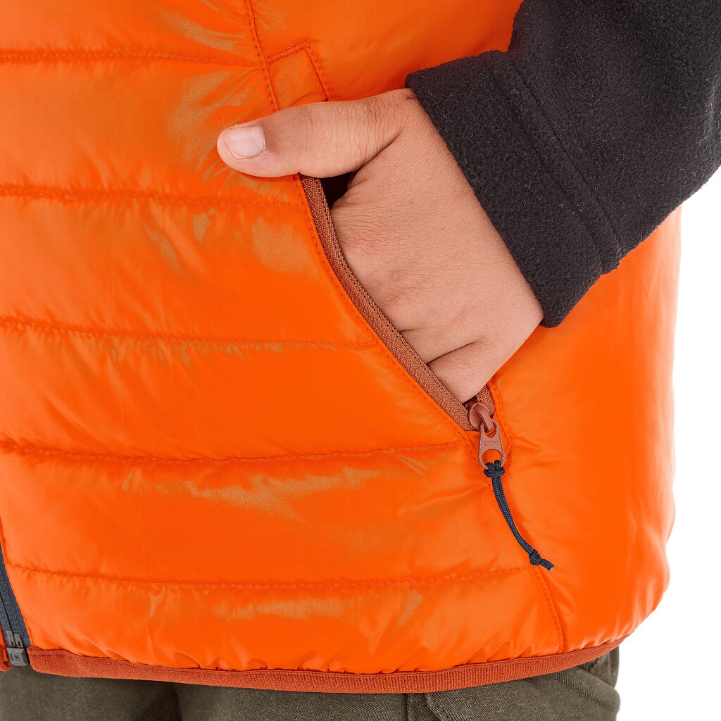 Hike 500 Boys' Padded Hiking Gilet - Orange