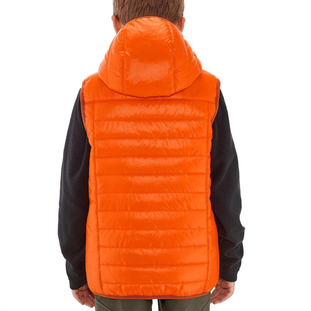 Hike 500 Boys' Padded Hiking Gilet - Orange