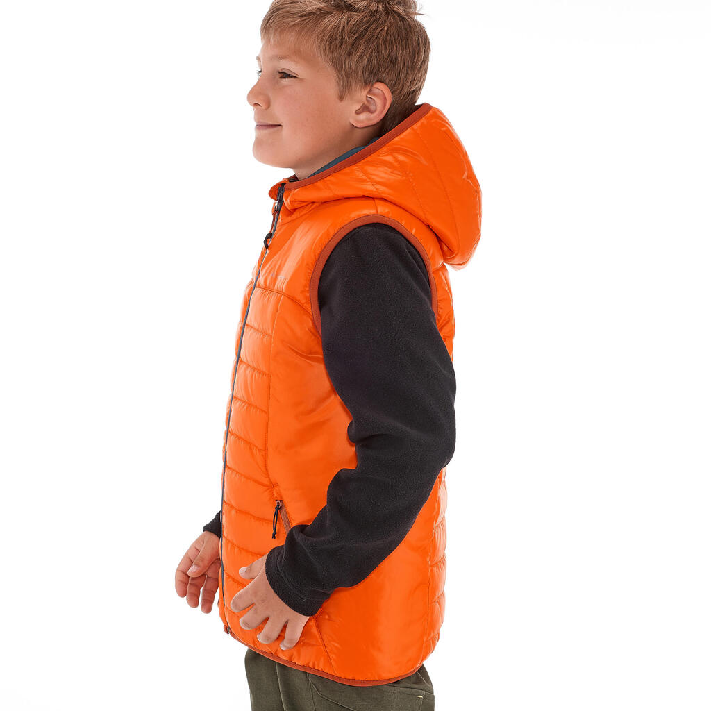 Hike 500 Boys' Padded Hiking Gilet - Orange