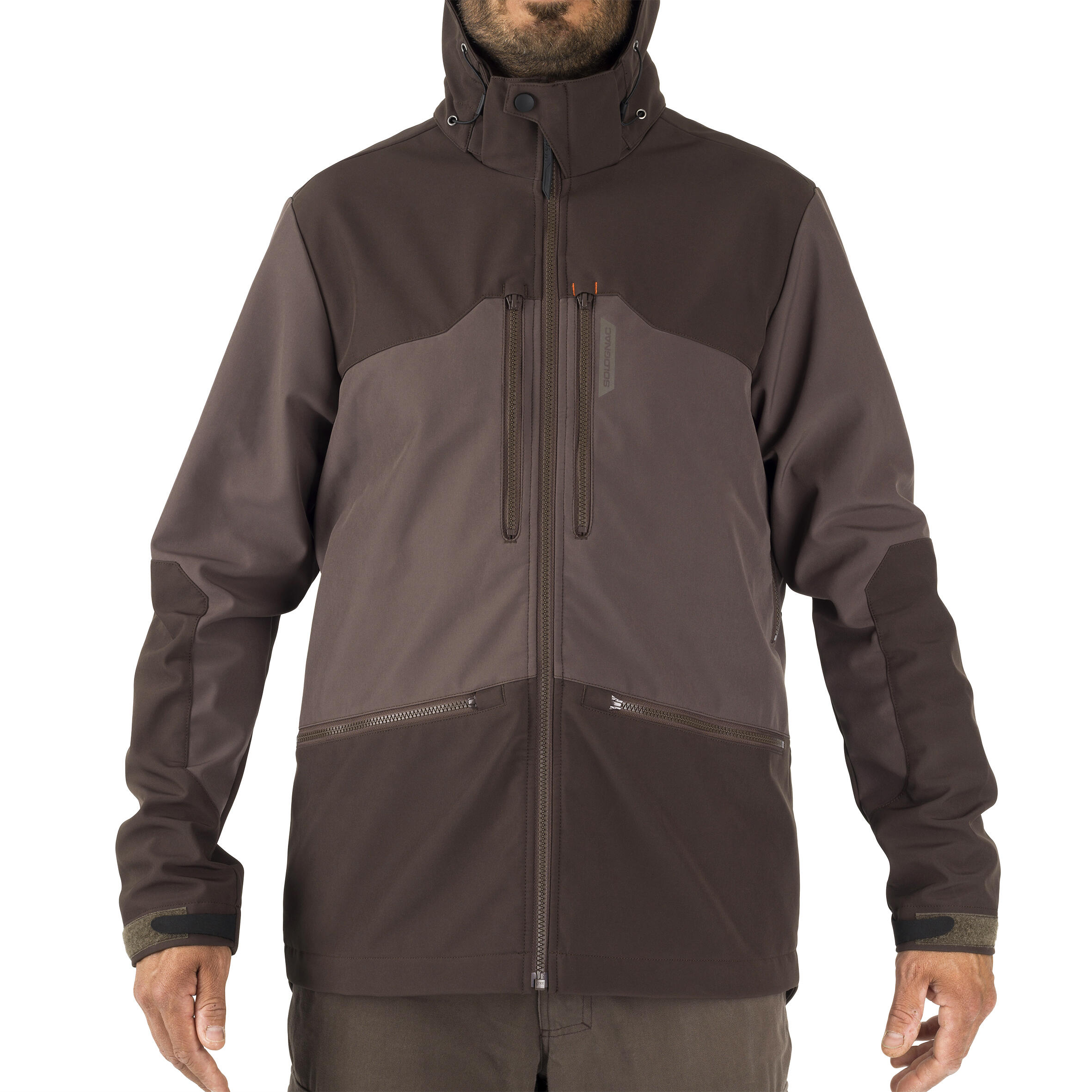 SOLOGNAC Softshell Mont - Avcılık ve Doğa Gözlemi - Kahverengi - 500