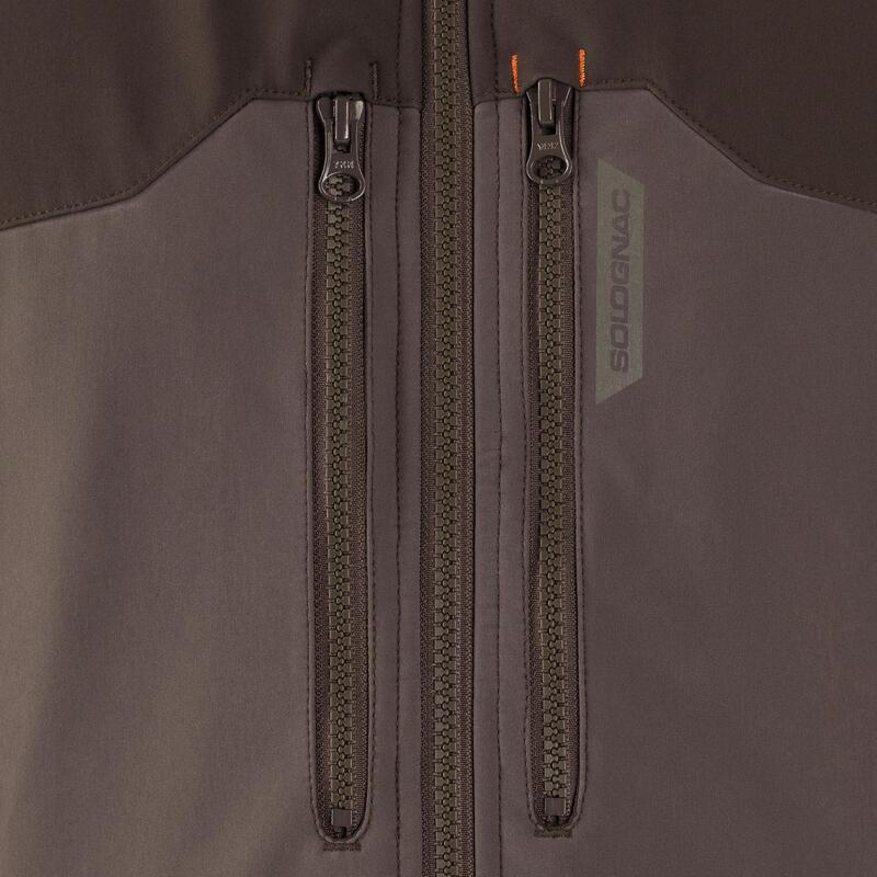VESTE SOFTSHELL CHASSE MARRON 500