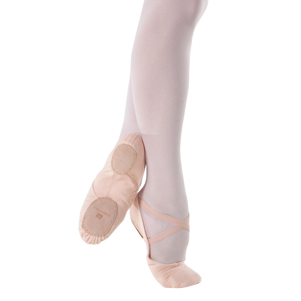 Split-Sole Canvas Demi-Pointe Shoes - Salmon Pink
