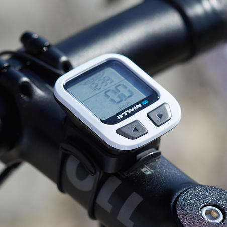 COMPTEUR VÉLO B'TWIN 100 NOIR - AVEC FIL - Decathlon