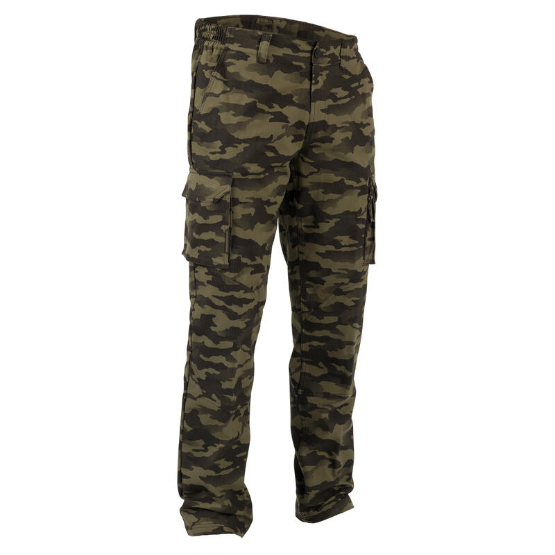 Pantalon chasse résistant et confortable 520 camouflage vert