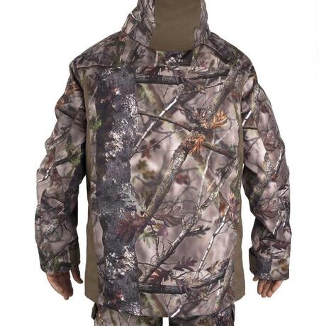 VESTE CHASSE IMPERMEABLE CHAUDE 500 CAMOUFLAGE MARRON ...