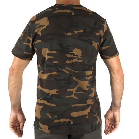 Футболка 100 для полювання - Камуфляж Woodland Green