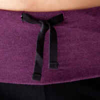 Women's Organic Cotton Gentle Yoga Cropped Bottoms - Black/Heathered Burgundy