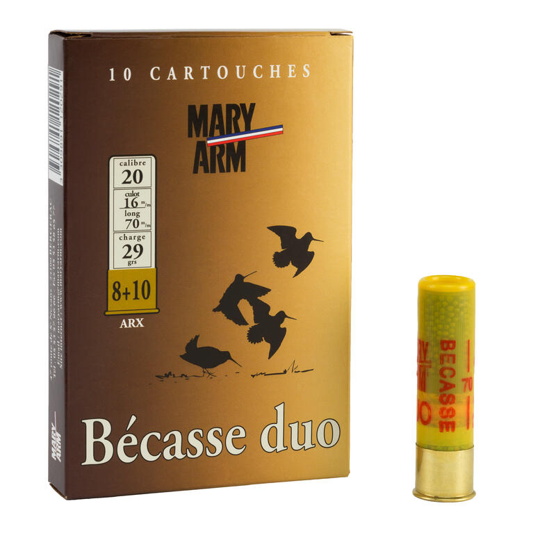 CARTOUCHE BECASSE DUO 29g CALIBRE 20/70 PLOMB N°8/10 x10