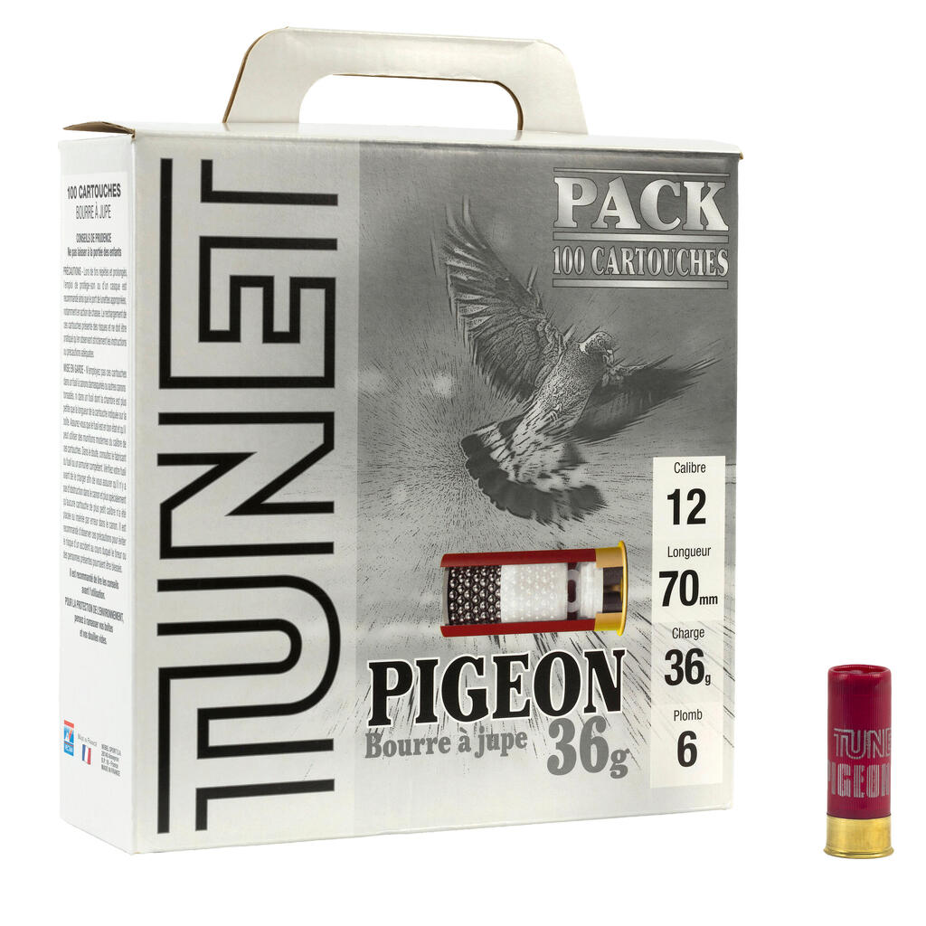 PIGEON CARTRIDGE PACK TUNET 36 G CAL12/70 SHOT N°6 X100