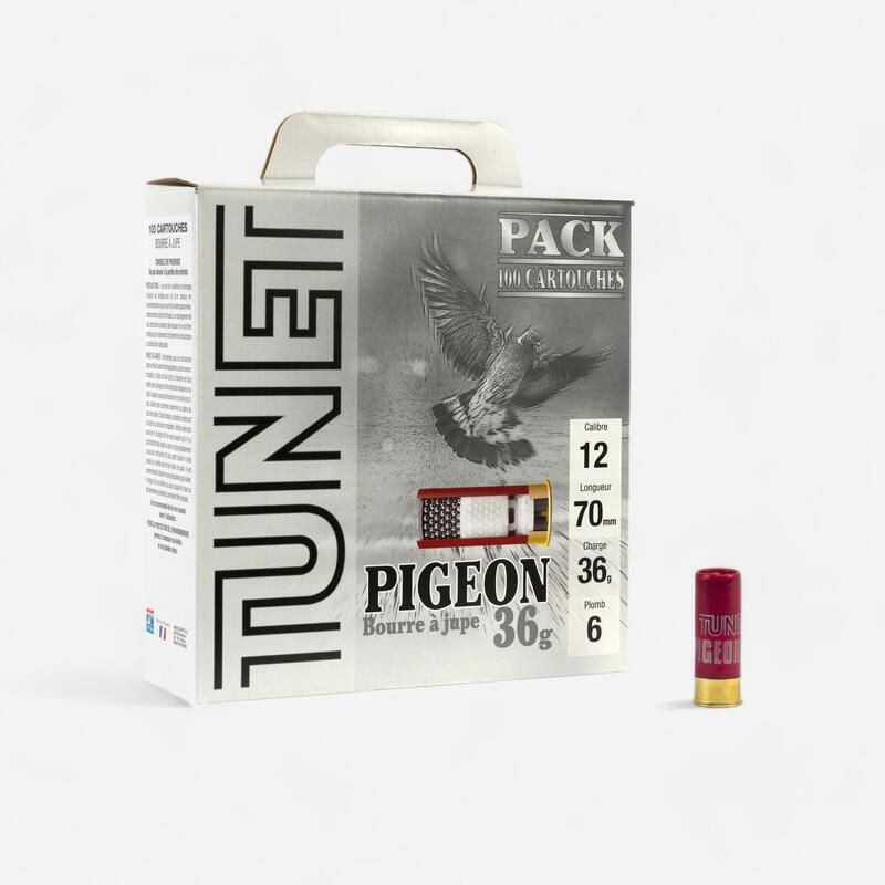 CARTOUCHE PACK TUNET PIGEON 36G CAL12/70 PLOMB N°6 X100