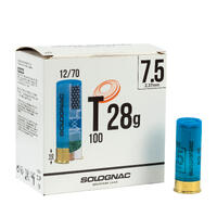 CARTOUCHE BALL TRAP T100 28g CAL12/70 PLOMB N°7,5 X250