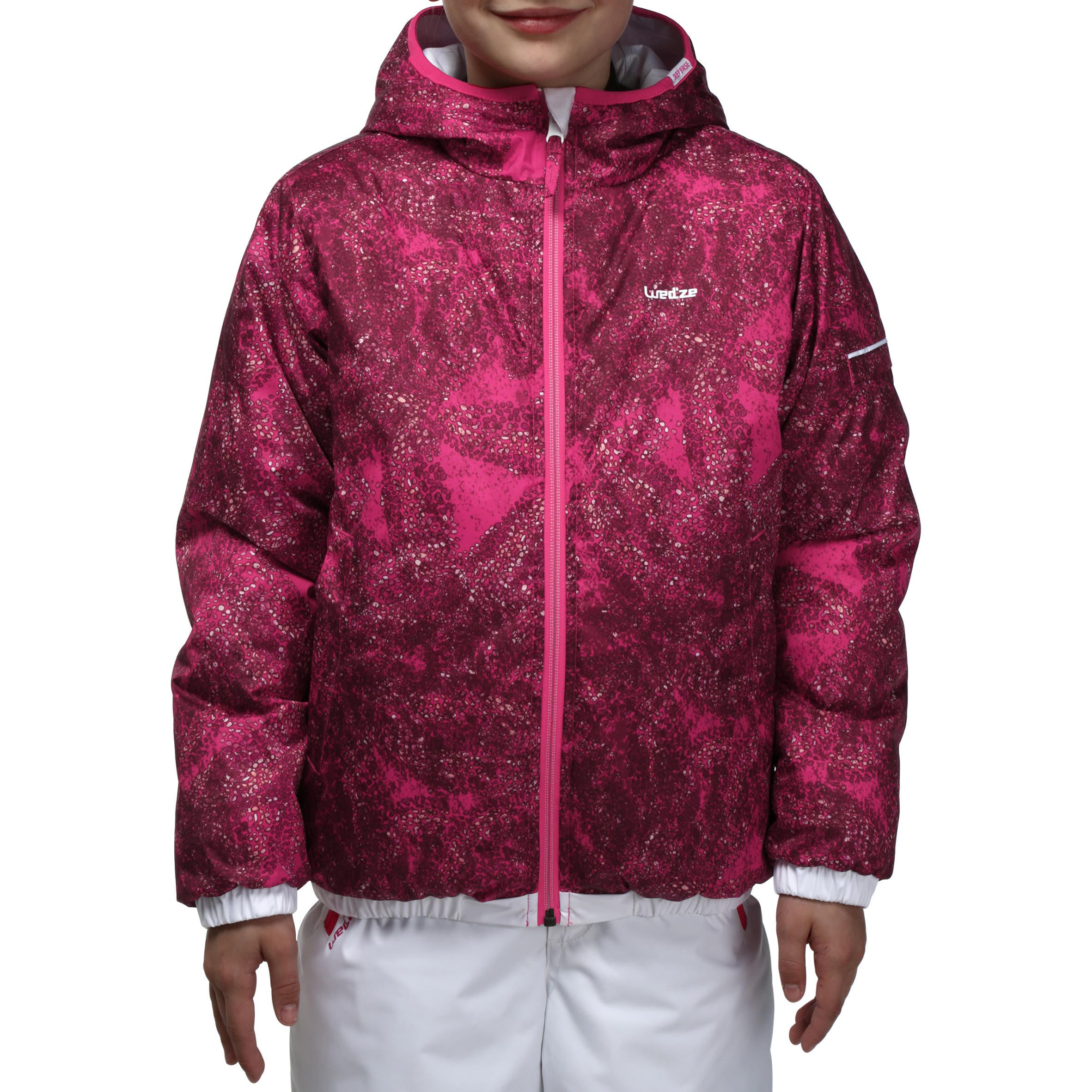 WarmReverse Girls' Reversible Ski Jacket - White/Print 3/20