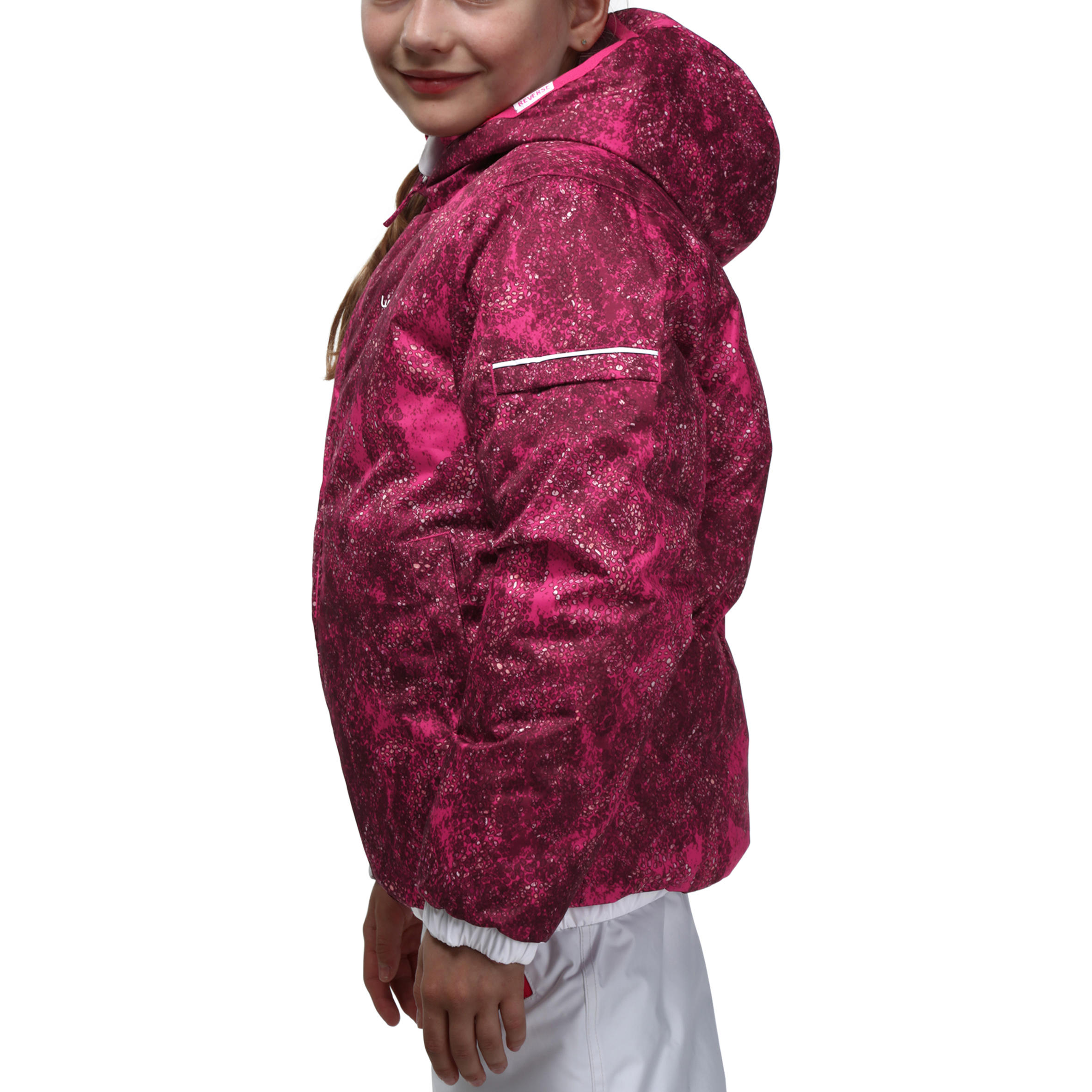 WarmReverse Girls' Reversible Ski Jacket - White/Print 9/20