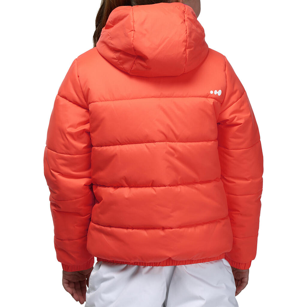 Wende-Skijacke Warm Kinder orange/gemustert orange/bedruckt