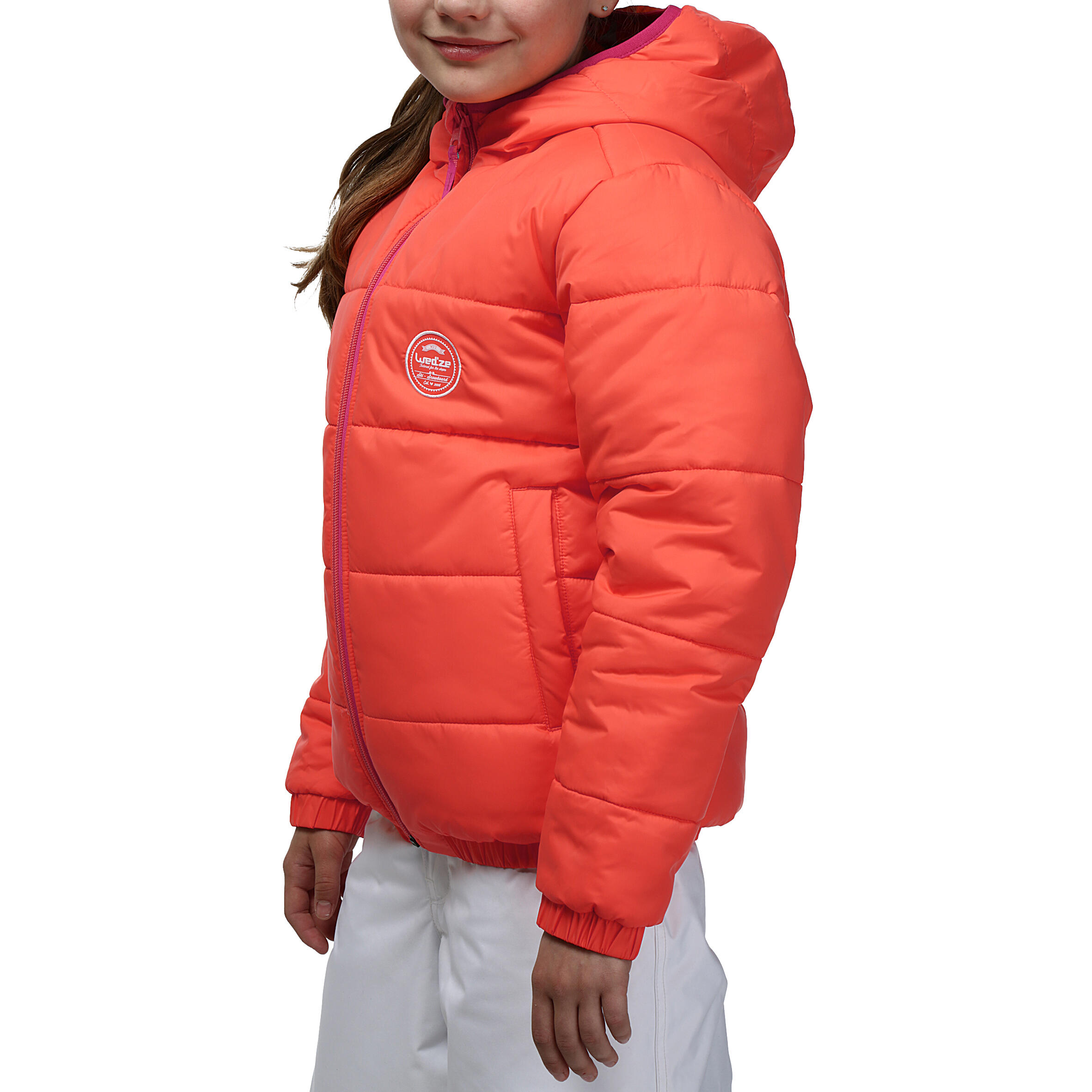 WarmReverse Girls' Reversible Ski Jacket - Orange/Print 9/19