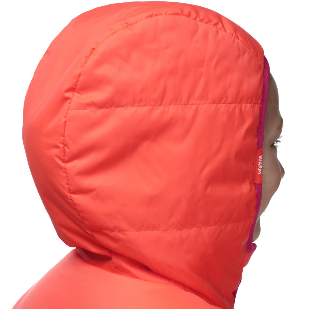 Wende-Skijacke Warm Kinder orange/gemustert orange/bedruckt