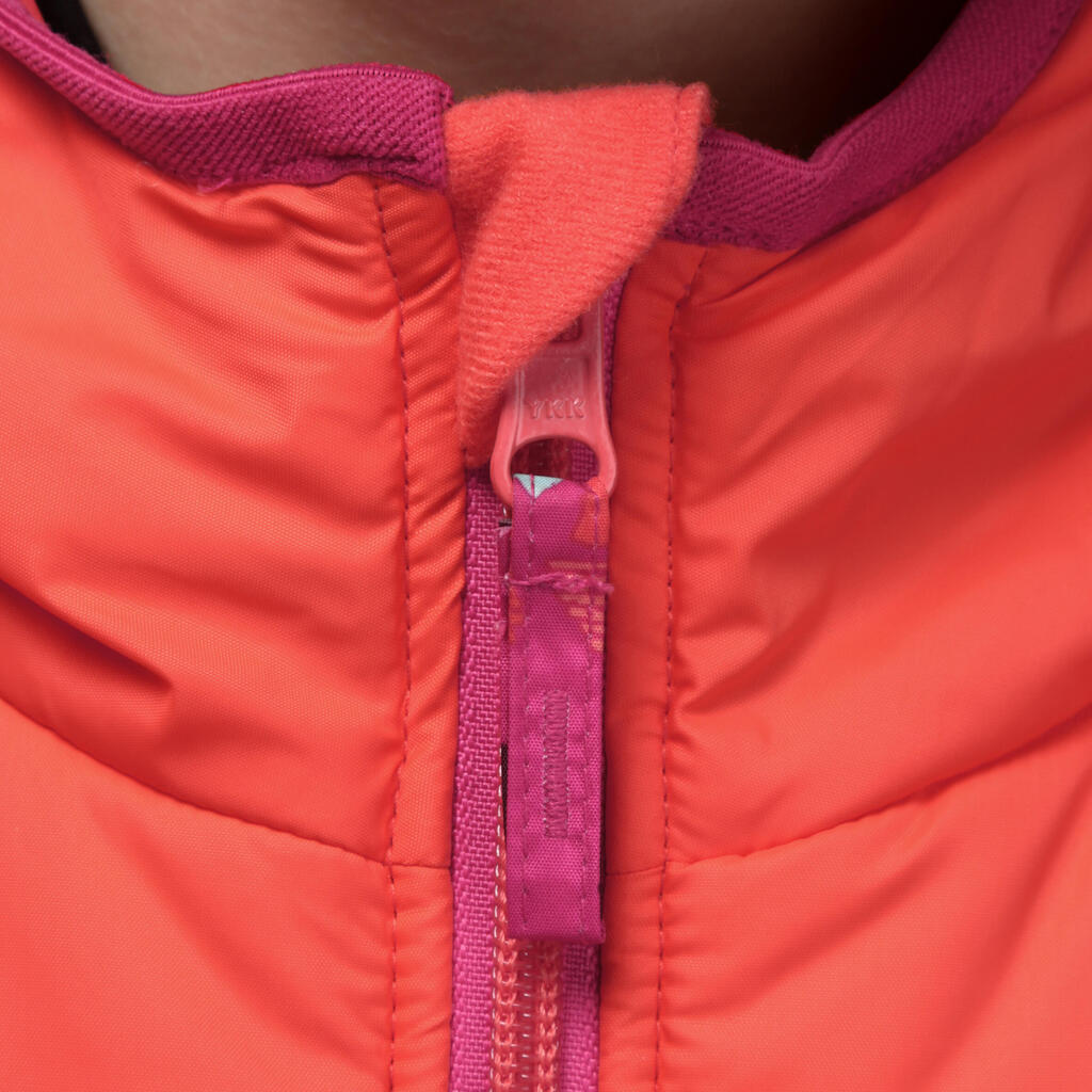 Wende-Skijacke Warm Kinder orange/gemustert orange/bedruckt