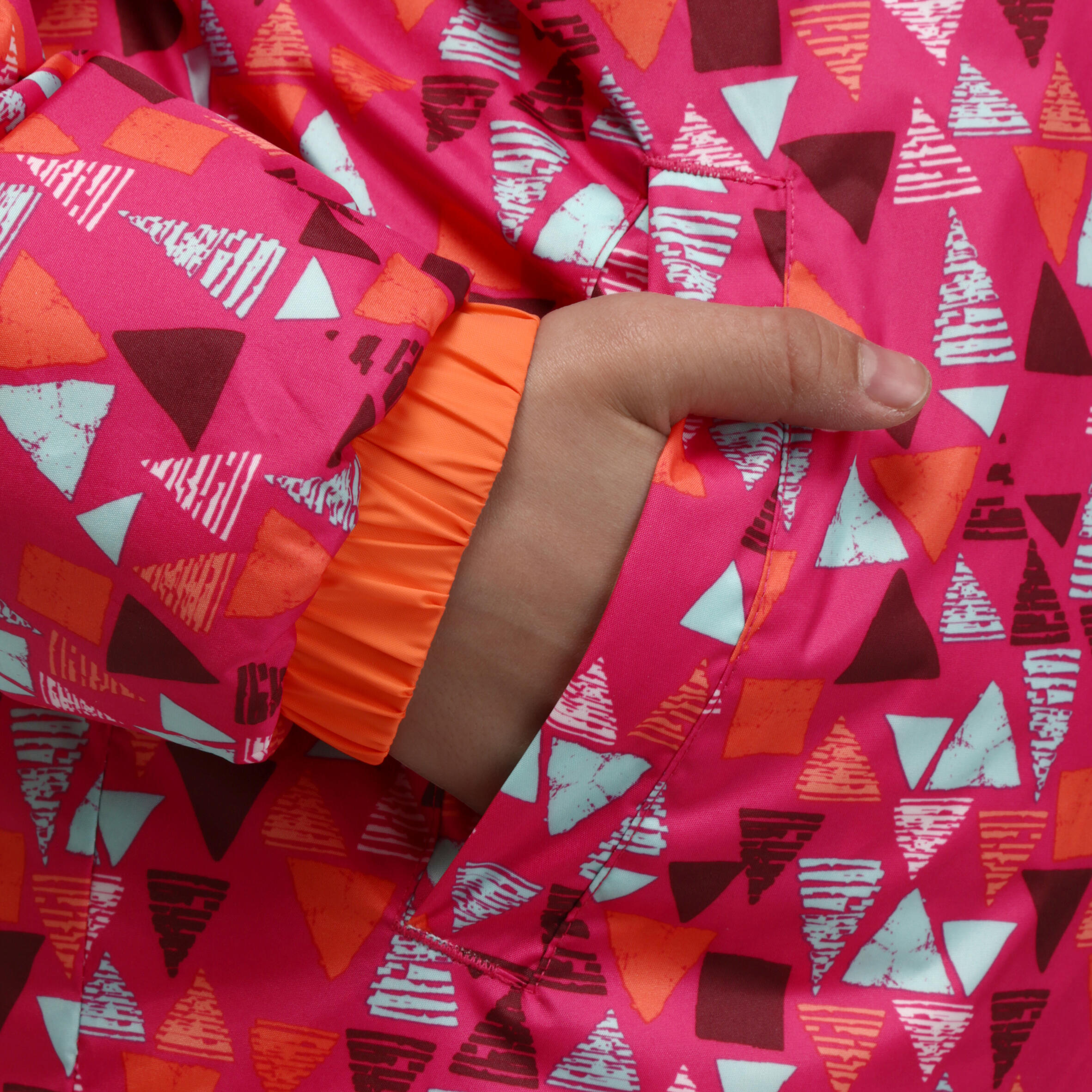 WarmReverse Girls' Reversible Ski Jacket - Orange/Print 17/19