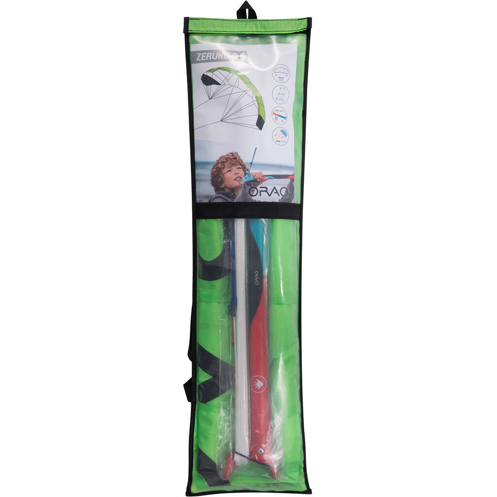 Kiteschirm 0,6 m² mit Lenkstange neongrün