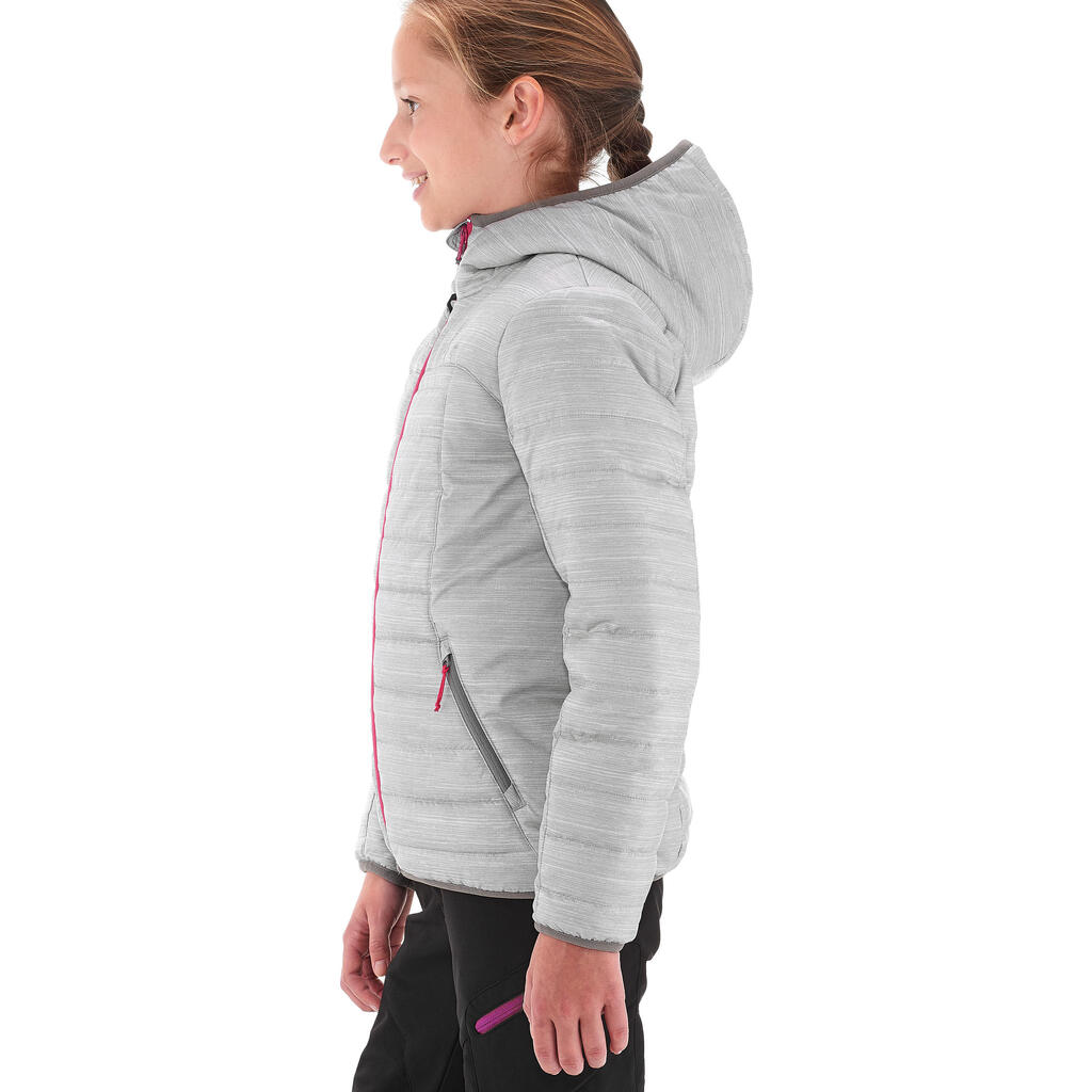 Wanderjacke wattiert Bergwandern MH500 Kinder Gr.122–170 schwarz