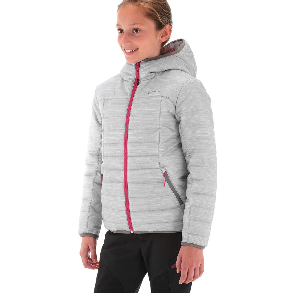 Wanderjacke wattiert Bergwandern MH500 Kinder Gr.122–170 schwarz