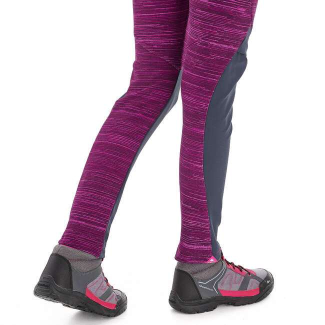 QUECHUA MH100 Girls' Hiking Leggings - Purple | Decathlon