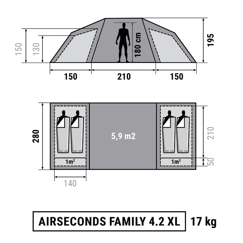 Tente de camping familiale air seconds 4.2 xl | 4 personnes