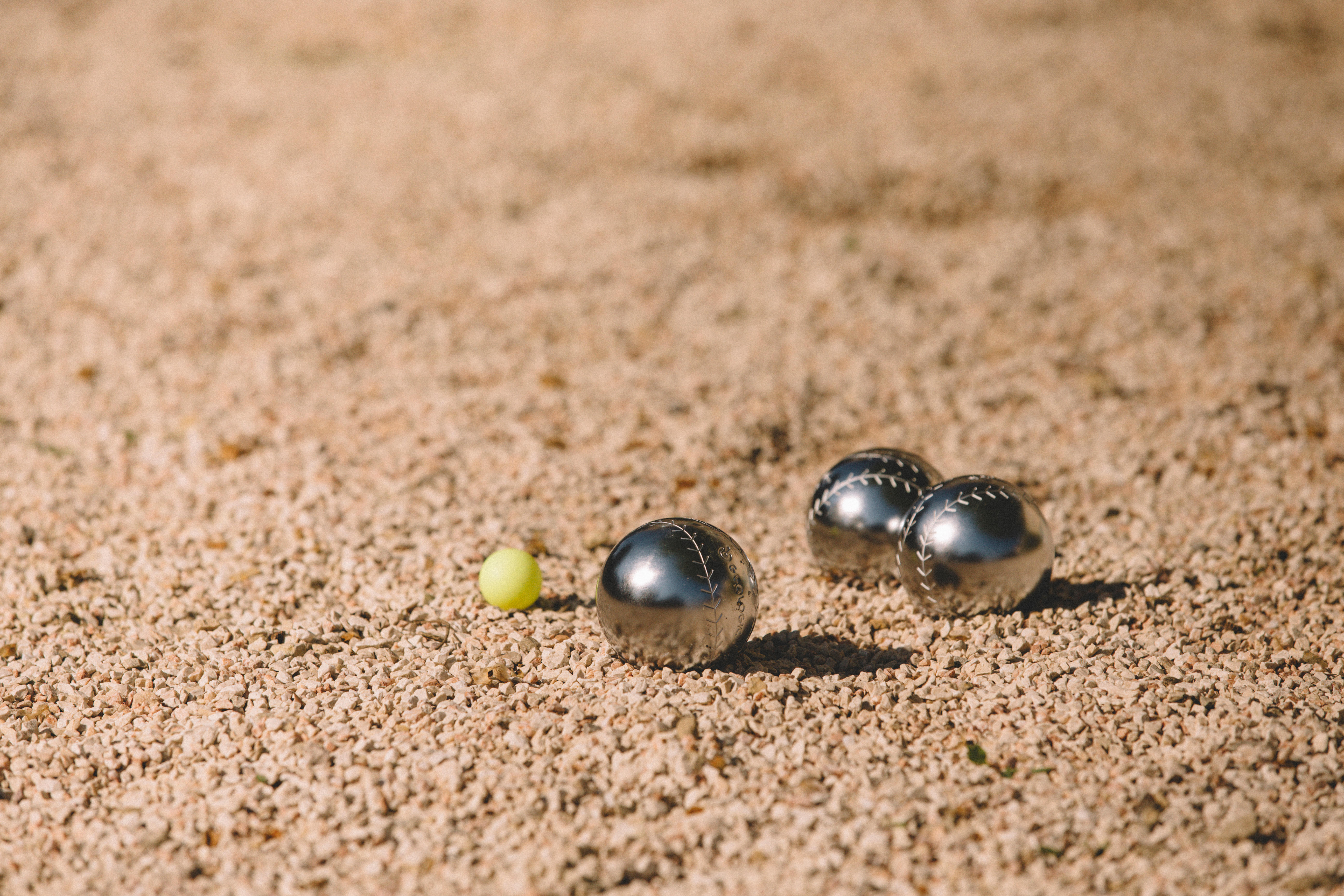 Boules pétanque, lot de 12, 2x cochonnets & outils de mesure, jeu jardin  avec étui de transport, argenté/noir