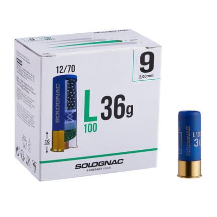 CARTOUCHE L100 36g CALIBRE 12/70 PLOMB N°9 X25