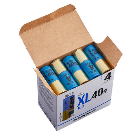 CARTOUCHE XL100 40g CALIBRE 12/70 PLOMB N°4 X25 | Solognac