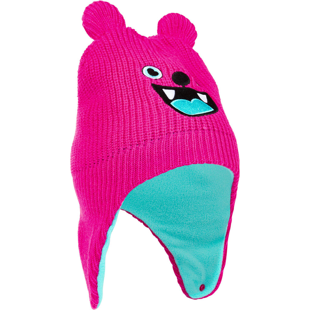 Baby Ski/Sledge Hat WARM Pink and Turquoise