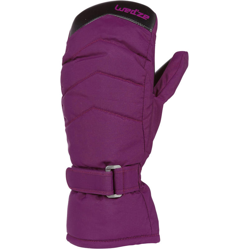 MOUFLES DE SKI DE PISTE, HOMME FEMME, MOUFLE SLIDE 300, VIOLET