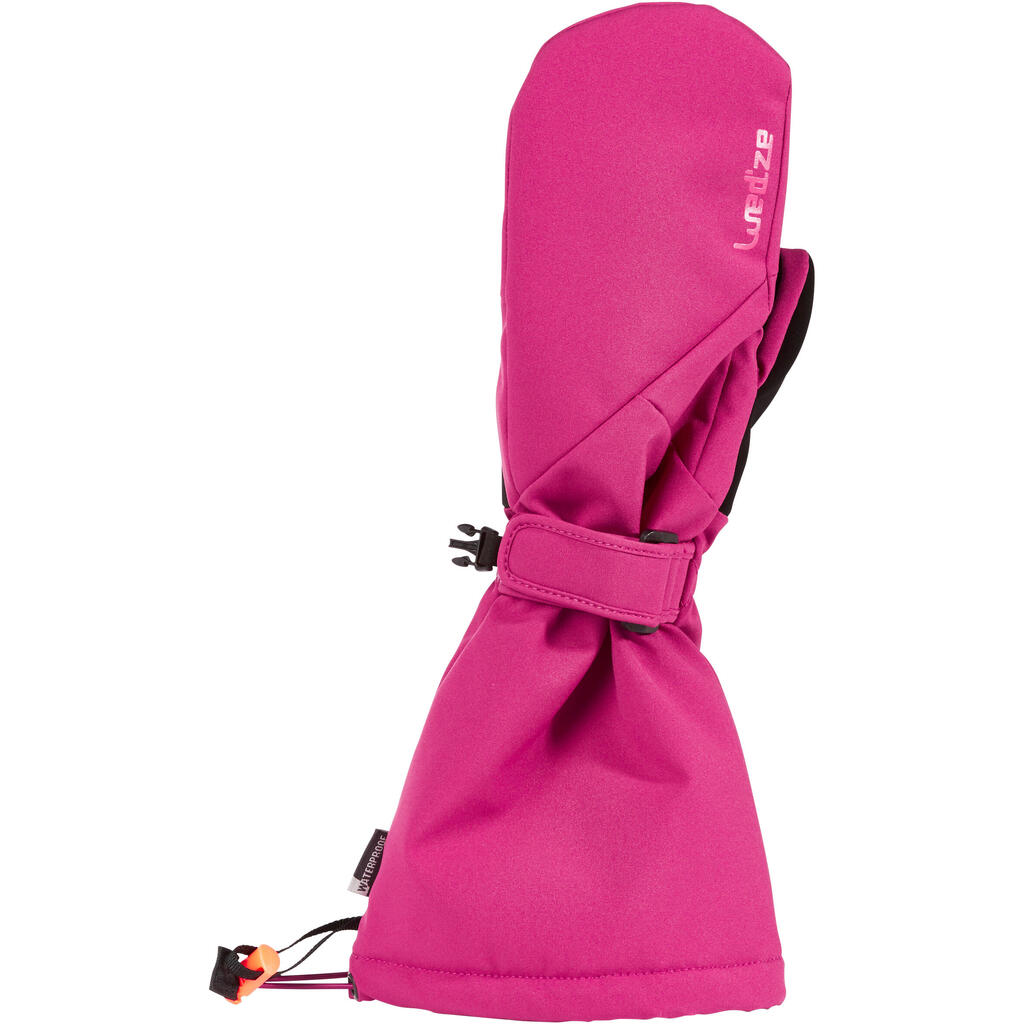 KIDS' SKI MITTENS 500 - PINK