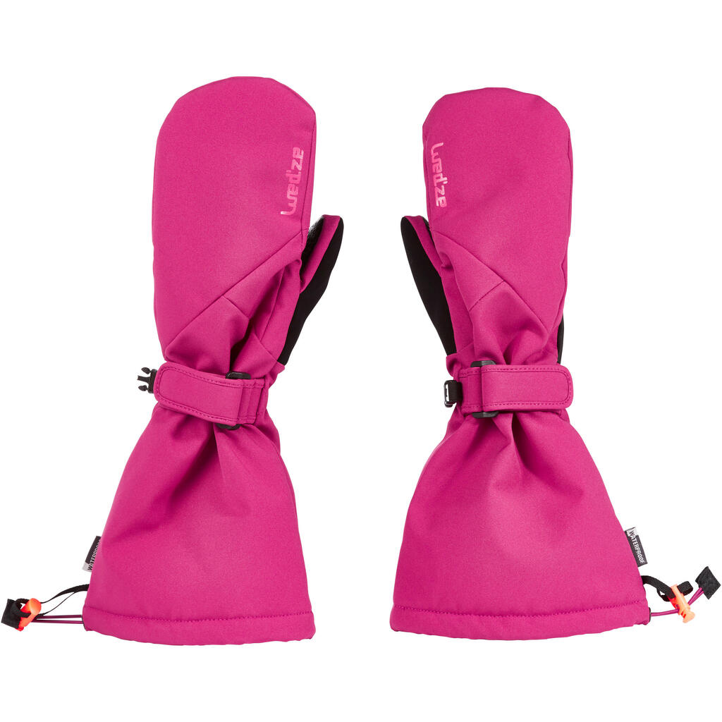 KIDS' SKI MITTENS 500 - PINK