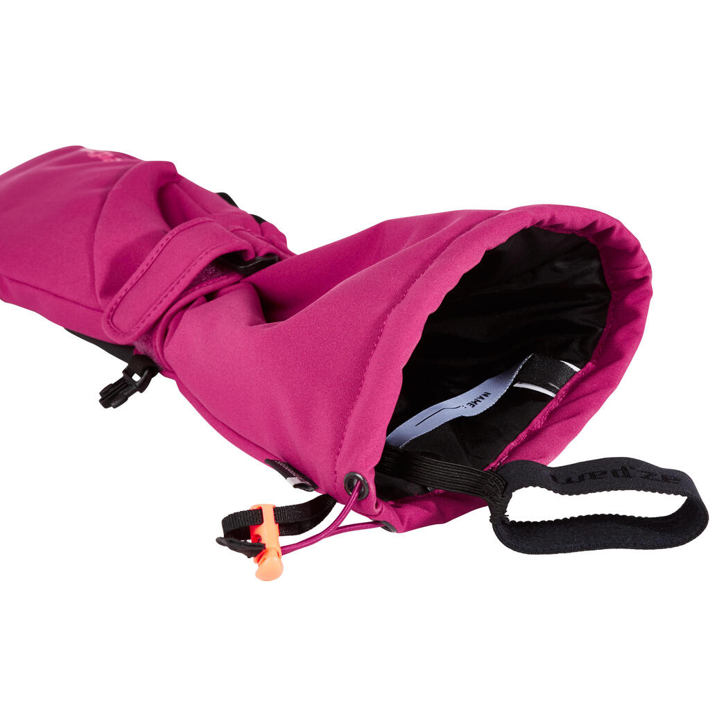 KIDS' SKI MITTENS 500 - PINK