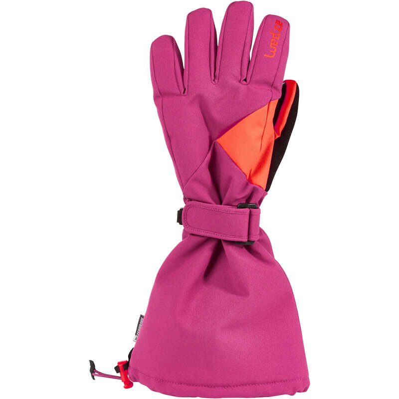 JUNIOR ON PISTE SKIING GLOVES Ski Wear - JR D-SKI GLOVE 500 - PINK WEDZE - Ski Wear