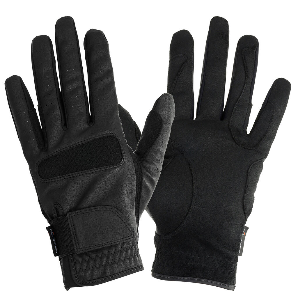 Grippy Women's Horse Riding Gloves - Black