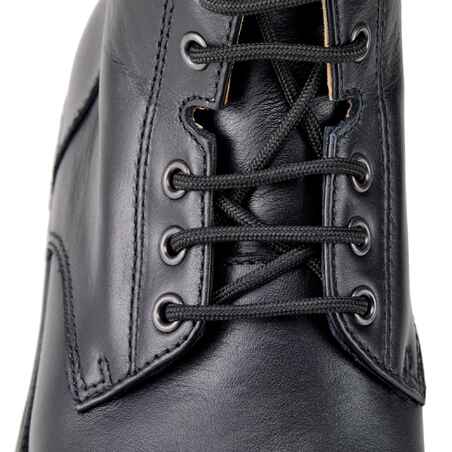 Adult Horse Riding Lace-up Leather Boots Paddock 560 - Black